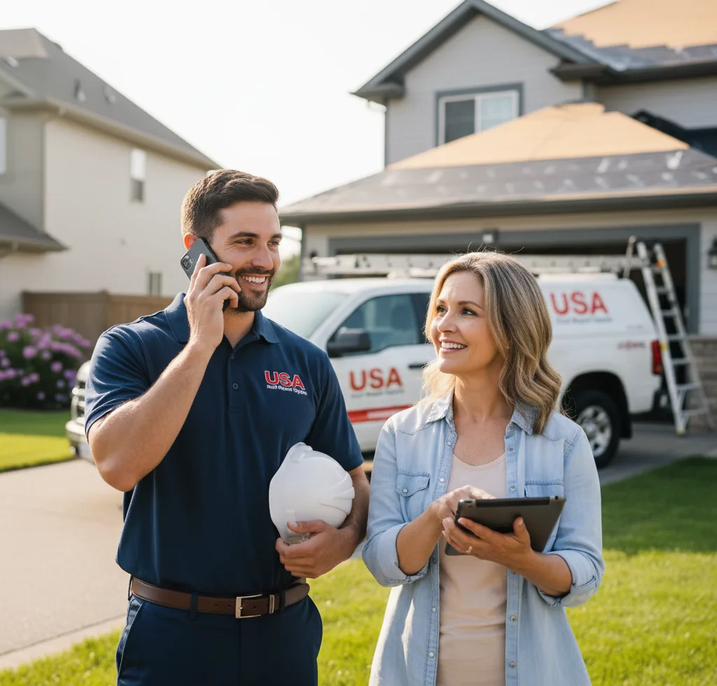 USA Roof Repair Experts customer support in Dewitt